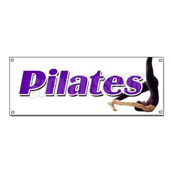 PILATES BANNER SIGN physical fitness instructor class training weight